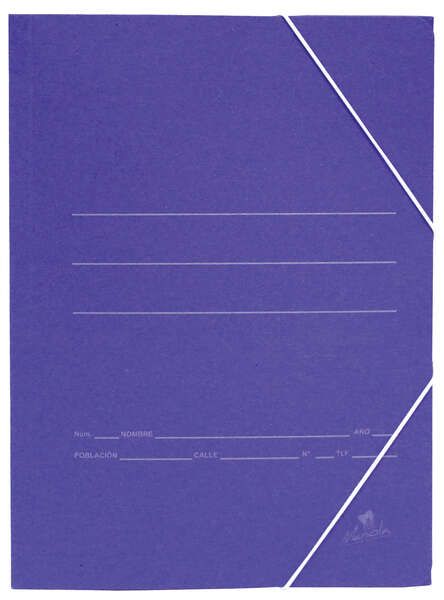 237807_1 Mariola Carpeta de Carton Sencilla Folio 500gr/m2 - Medidas 34x25x1cm - Cierre con Goma Elastica - Color Azul mate - Imagen 1