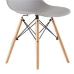 Muvip Pack 2 Sillas Design D100 - Patas Macizas de Madera - Color Gris - Imagen 2
