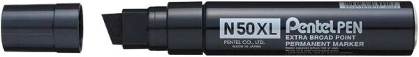 Pentel PenTools Pen N50XL Rotulador Permanente Industrial - Trazo 11-17mm - Punta Biselada Resistente y Duradera - Resistente a Agua y Luz - Color Negro - Imagen 2