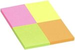 Global Notes inFO Brillant Pack de 4 Blocs de 50 Notas Adhesivas 50 x 40mm - Certificacion FSC? - Colores Amarillo, Naranja, Rosa y Verde - Imagen 2