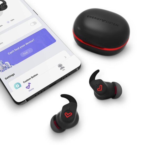 Energy Sistem Auriculares Deportivos Freestyle -  Bluetooth 5.3 - Inalambrico Stereo - Ajuste Seguro - IPX5 - Color Negro - Imagen 2