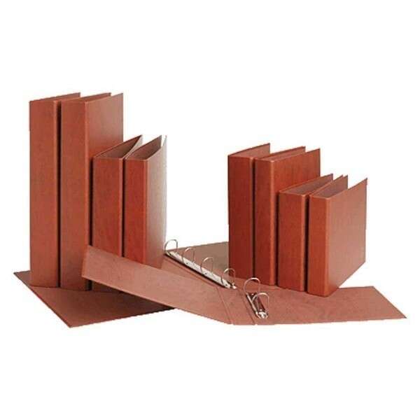 243227_1 Mariola Carpeta Archivador de 4 Anillas Carton Gofrado Cuero - Tamaño Cuarto Natural - Anillas Redondas 25mm - Medidas 24x21x4cm - Color Marron - Imagen 1