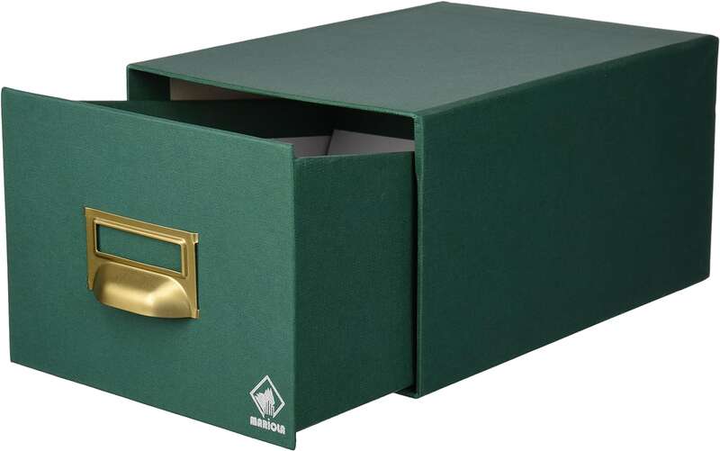 243542_1 Mariola Fichero Carton Forrado en Geltex Nº3 para 500 Fichas - Medidas 180x125x250mm - Resistente y Duradero - Color Verde - Imagen 1