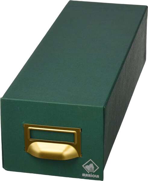 243577_1 Mariola Fichero Carton Forrado en Geltex Nº5 para 1000 Fichas - Medidas 250x190x350mm - Resistente y Duradero - Color Verde - Imagen 1
