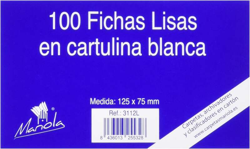 243637_1 Mariola Pack de 100 Fichas Lisas Nº2 para Fichero - Medidas 125x75mm - Color Blanco - Imagen 1