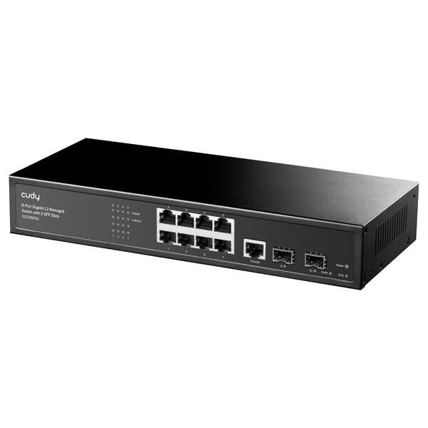 244527_1 Cudy GS2008S2 Switch Administrado L2 Gigabit de 8 Puertos con 2 Puertos Gigabit SFP - Imagen 1