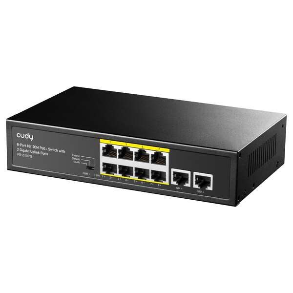 244552_1 Cudy FS1010PG Switch PoE+ de 8 Puertos 10/100M con 2 Puertos de Enlace Ascendente - Imagen 1