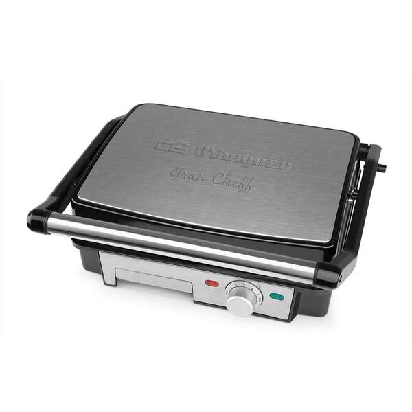 246332_1 Orbegozo 4570 Grill Multifuncional - Cocina sin Aceite con Potencia de 2200W - Superficie Antiadherente y Placas Abatibles 180º - Termostato Regulable y Bandeja Recoge Salsas - Imagen 1