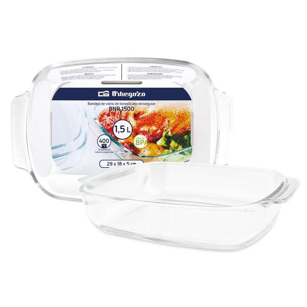 246447_1 Orbegozo Serie BNR Bandejas de Vidrio - 2.0L - Resistencia y Versatilidad en tu Cocina - Ideal para Horno y Microondas - Durabilidad Unica - Apto para Lavavajillas - Imagen 1