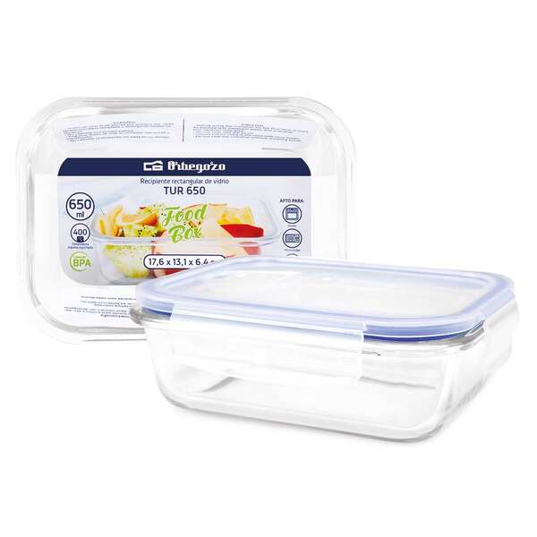 246512_1 Orbegozo TUR Recipientes de Vidrio Ultraresistentes - 0.65L - Conserva - Cocina y Congela con Facilidad - Resistente a Altas Temperaturas - Hermetico y a Prueba de Goteo - Imagen 1