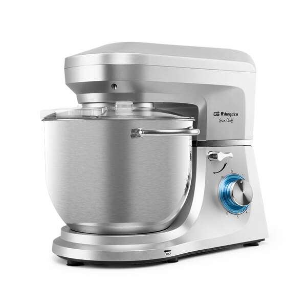 246587_1 Orbegozo AM 8000 Amasadora Multifuncional - Potente Motor de 1800W - BOL de Acero Inoxidable de 7L - 6 Velocidades + Pulse - Accesorios para Amasar - Mezclar y Batir - Movimiento Planetario - Imagen 1