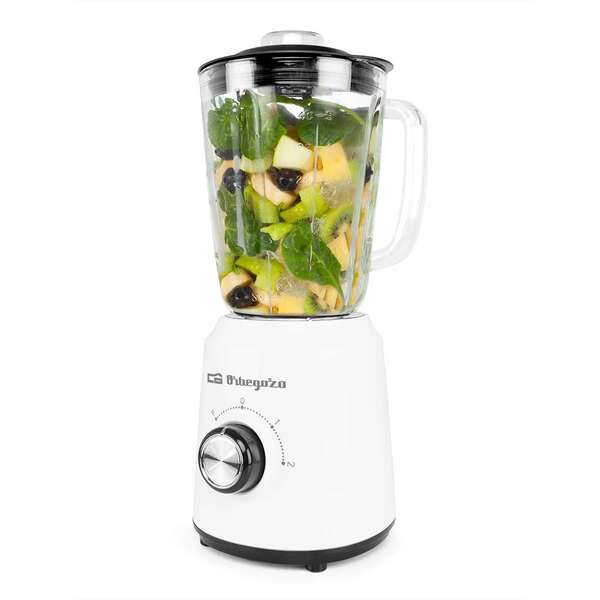 246862_1 Orbegozo BV 5040 Batidora de Vaso Potente y Segura - 500W de Potencia - Vaso de Cristal de 1.5L - Cuchilla de Acero Inoxidable - 2 Velocidades + Pulse - Sistema de Seguridad - Imagen 1