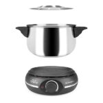Orbegozo FDR 14 Fondue Electrica de Acero Inoxidable - Disfruta de Queso Fundido - Chocolate Caliente y mas en Grupo - Potencia de 1500W - Olla de 1.4 L - Imagen 3