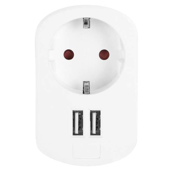 247217_1 Orbegozo EN 1200 - Enchufe con Toma de Tierra y 2 USB Carga Multiples Dispositivos Simultaneamente Proteccion contra Sobrecarga y Cortocircuitos Ideal para Viajes - Imagen 1