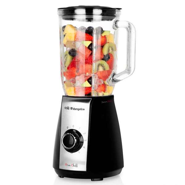 247397_1 Orbegozo BV 6575 Batidora de Vaso Acero Inoxidable - Potente Motor 600W - Jarra de Cristal 15L - Cuchillas de Titanio - 5 Velocidades + Pulse - Seguridad en su Uso - Imagen 1