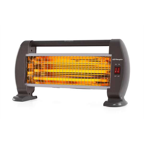 247437_1 Orbegozo BP 0206 Estufa de Cuarzo Calor Instantaneo - Potencia de 1200W - 3 Niveles de Potencia - Sistema de Seguridad Antivuelco - Asa de Transporte - Recogecables - Imagen 1