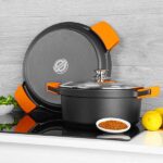 Orbegozo CDH 3020 - Cacerola de Aluminio Fundido Resistente - Versatilidad y Seguridad en la Cocina - Antiadherente y Apta para Todo Tipo de Fuegos - Tapa de Cristal Templado - 2.8L de Capacidad - Imagen 5
