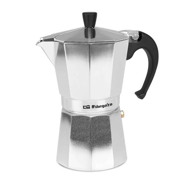247982_1 Orbegozo KF 600 Cafetera Italiana Placentera y Segura - Capacidad para 6 Tazas - Mango Ergonomico - Valvula de Seguridad - Facil Limpieza - Compatible con Gas - Electricidad y Vitroceramica - Imagen 1