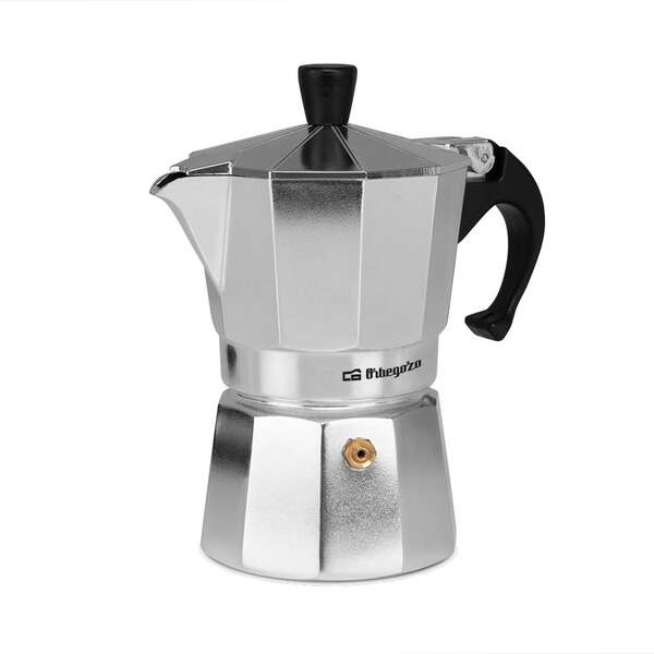 247987_1 Orbegozo KF 300 Cafetera de Aluminio para 3 Tazas - Prepara Cafe Delicioso en Minutos en Cualquier Cocina - Mango Ergonomico y Valvula de Seguridad para Mayor Comodidad y Tranquilidad - Imagen 1