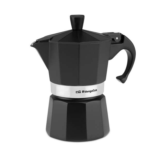 248067_1 Orbegozo KFN 310 Cafetera de Aluminio Negra - Prepara 3 Tazas de Cafe en Segundos - Mango Ergonomico para Mayor Seguridad - Valvula de Seguridad - Facil Limpieza - Ideal para Casa U Oficina - Imagen 1