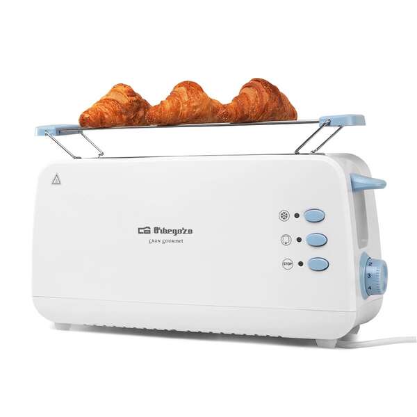 248547_1 Orbegozo TO 4012 Tostadora de Ranura Larga Multifuncional - Potencia 850W - Termostato Regulable - Funcion Descongelacion y Recalentamiento - Bandeja Recogemigas - Almacenamiento Comodo - Imagen 1