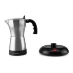Orbegozo KFE 660 Cafetera Italiana Electrica Comparte Diversion con 6 Tazas de Cafe Caliente en Minutos Potencia 480W - Apagado Automatico - Tapadera con Ventana - Base de Toque Frio y Rotacion 360º - Imagen 5