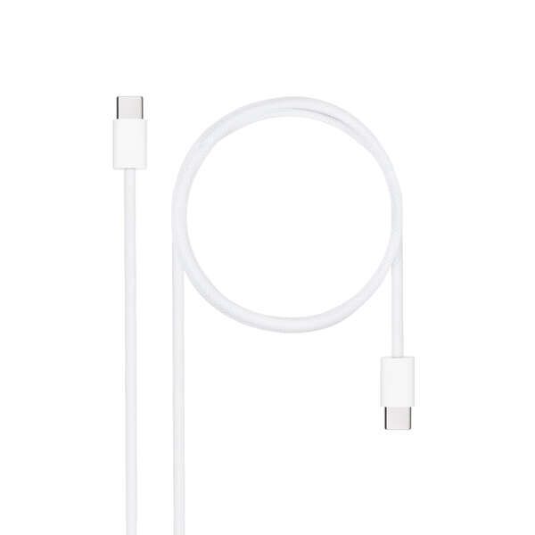 249442_1 Nanocable Cable USB-C 2.0 60W 3A - USB-C/M-USB-C/M - 2m - Color Blanco - Imagen 1