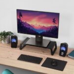 Trust Soporte de Monitor de Cristal Templado - Eleva tu Monitor para una Posicion Ergonomica - Organiza tu Escritorio Facilmente - Imagen 3