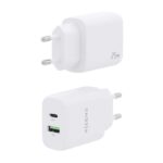 Aisens Cargador 25W - 1xUSB-C PD3.0 - 1xUSB-A QC3.0 - Color Blanco - Imagen 3