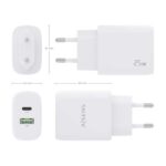 Aisens Cargador 25W - 1xUSB-C PD3.0 - 1xUSB-A QC3.0 - Color Blanco - Imagen 4