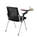 Cromad Pack de 2 Sillas Confidente con Pala Abatible - Acolchado Extra Grueso - Tableta Resistente - Brazos Moviles - Asiento Plegable - Color Negro - Imagen 3