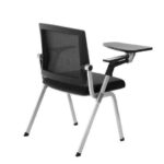 Cromad Pack de 2 Sillas Confidente con Pala Abatible - Acolchado Extra Grueso - Tableta Resistente - Brazos Moviles - Asiento Plegable - Color Negro - Imagen 4