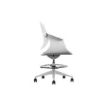 Cromad Top Work Silla/Taburete de Oficina Ergonomica - Altura Regulable hasta 0.78m - Respaldo Inclinable - Anillo Galvanizado Reposapies - Tela de Alta Calidad - Color Blanco - Imagen 4