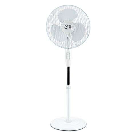 265562_1 Muvip Ventilador de Pie 45W 3 Aspas - 3 Velocidades - Altura e Inclinacion Ajustables - Base Reforzada - Color Blanco - Imagen 1