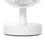 Muvip Ventilador de Sobremesa Portatil Oscilante 12W 19cm de Diametro - 4 Velocidades - Oscilacion hasta 70º - Angulo Ajustable hasta 90º - Autonomia hasta 11h - Color Blanco - Imagen 3