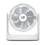 Muvip Ventilador de Sobremesa Portatil 5.5W 18cm de Diametro - 3 Velocidades - Angulo Ajustable hasta 360º - Autonomia hasta 15h - Color Blanco