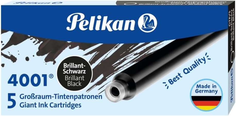 267457_1 Pelikan 4001 GTP/5 Pack de 5 Cartuchos Largos - Tinta de Alta Calidad - Compatible con Plumas Estilograficas - Color Negro - Imagen 1