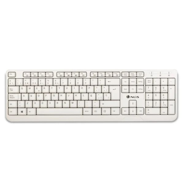 268827_1 NGS Spike Teclado USB Portugues - 12 Teclas Multimedia - Cable de 1.40m - Color Blanco - Imagen 1