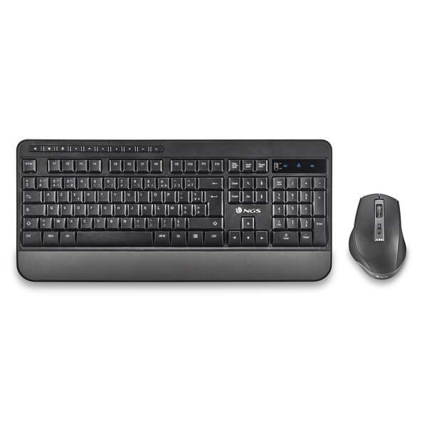 268832_1 NGS Spell Kit Pack Teclado Multidispositivo Inalambrico USB Bluetooth Frances - 10 Teclas Multimedia - Resistente a Vertidos + Raton Multidispositivo Inalambrico USB Bluetooth 2400dpi 6 Botones - Uso Ambidiestro - Imagen 1