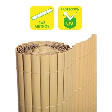 269487_1 SunGarden Cañizo Plastico Doble Cara 1x3m - Color Marron Claro - Imagen 1