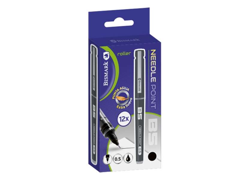 270527_1 Bismark Boligrafo Tinta Liquida Punta Aguja - Escritura Suave - Alta Precision - Color Negro - Imagen 1