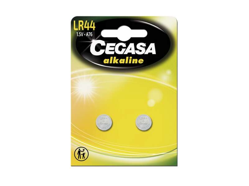 270912_1 Cegasa LR44 Pack de 2 Pilas LR44 1.5V - Ideal para Mandos a Distancia, Juguetes y Termometros Digitales - Imagen 1
