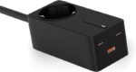 Ksix Regleta Carga Ultra Rapida GaN 65W - PPS - Power Delivery - Multipuerto x4 - Cable 1.5 m - Indicador LED - Color Negro - Imagen 2