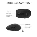 Subblim Curve Ergo Dual Raton Inalambrico Bluetooth, USB 2.4GHz 1600dpi - 5 Botones - Uso Diestro - Color Negro - Imagen 2