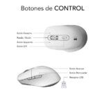 Subblim Curve Ergo Dual Raton Inalambrico Bluetooth, USB 2.4GHz 1600dpi - 5 Botones - Uso Diestro - Color Blanco - Imagen 2