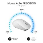 Subblim Curve Ergo Dual Raton Inalambrico Bluetooth, USB 2.4GHz 1600dpi - 5 Botones - Uso Diestro - Color Blanco - Imagen 4