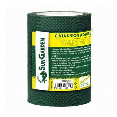 272162_1 Sungarden Cinta Union Adhesiva para Instalacion Cesped Artificial 0.15x10m - Color Verde - Imagen 1