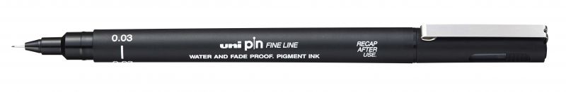275422_2 Uni-ball PIN003 Rotulador Calibrado - Punta Poliacetal 0.03mm - Tinta Pigmentada Resistente al Agua y Luz - Color Negro - Imagen 1