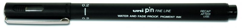 275437_1 Uni-ball PIN02-200(S) Rotulador Calibrado - Punta Poliacetal 0.2mm - Tinta Pigmentada Resistente al Agua y Luz - Ideal para Dibujo Profesional y Escritura - Color Negro - Imagen 1