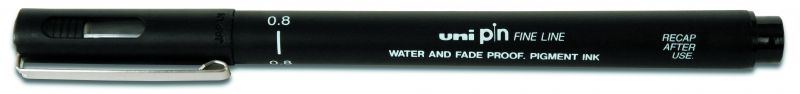 275467_1 Uni-ball PIN08-200(S) Rotulador Calibrado - Punta Poliacetal 0.8mm - Ancho de Trazo 0.8mm - Tinta Resistente al Agua y Luz - Color Negro - Imagen 1